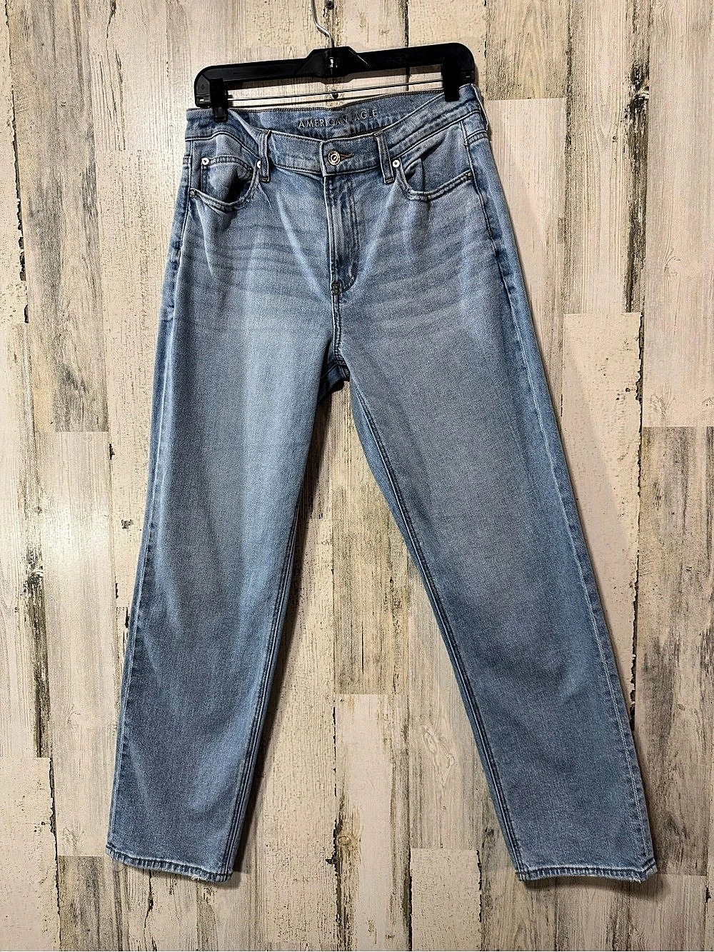 American Eagle Super High-Waisted Straight Jean Jeans Blue Waist 10